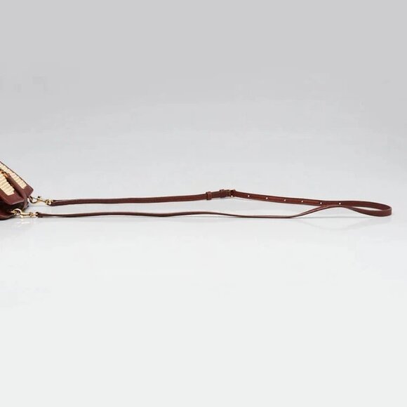 Yves Saint Laurent Natural Raffia and Calfskin Leather Toy Monogram Cabas Bag - Picture 5 of 12